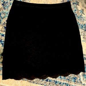 Skies are Blue Scalloped Skirt with Pockets